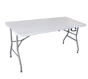 Mesa de picnic plegable para acampar fácil de <span class=keywords><strong>llevar</strong></span>, <span class=keywords><strong>Maleta</strong></span> de plástico para exteriores de 6 pies, mesa blanca de comedor plegable - Product Image 2
