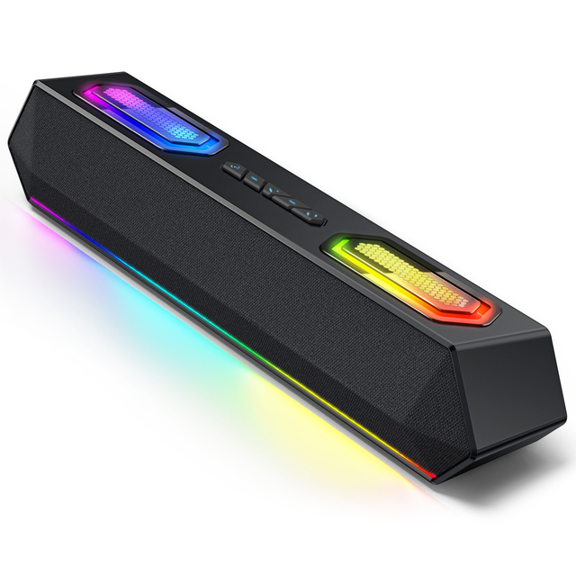 EP-G4 2024 New Bluetooth 5.3 Speaker 60W Powerful Bass RGB Light Portable Wireless Speaker with USB/AUX Support TF Card Play