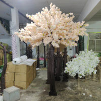 Künstliche Blumen Tischdekoration Baum Plastik Weiß-Rosa Kirschblütenbaum für Innen-Hochzeitsdekorationen