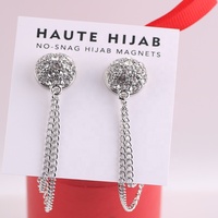 Vente en gros d'épingles super magnétiques pour femmes musulmanes épingles à hijab magnétiques en diamant avec chaîne