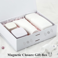 Boîte d'emballage de luxe pliable pour extensions de cheveux avec logo personnalisé, boîtes cadeaux blanches pour perruques avec ruban