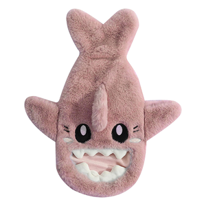 Grazioso squalo peluche soffice mano scaldacaffy borsa bottiglia con bocca di apertura e denti realistici borsa per acqua calda morbida con coperchio - Product Image 5