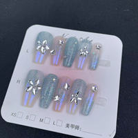 Ongles portables faits à la main purs avec forme de cercueil de longueur moyenne et couleur dégradée, vente en gros d'usine réutilisable de haute qualité