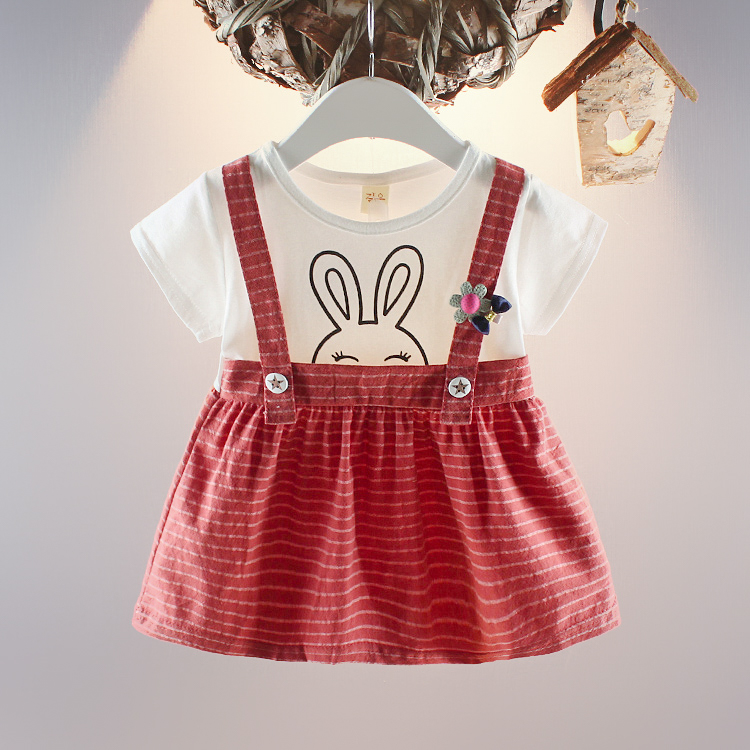 Милое Платье для новорожденных; Хлопковое платье с короткими рукавами для младенцев; летнее платье