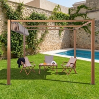Pergola extérieure moderne en aluminium avec revêtement en poudre et kit de toit à lames orientables