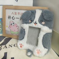 Porte-cartes en peluche Border Collie, adorable animal, pour carte d'identité, carte de bus, pendentif, décoration pour petits objets, jouet, pour les 2-14 ans