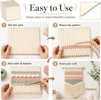 Kit de tissage à fente en bois 18 pièces pour débutants, outil de tissage de paniers pour enfants, activité artisanale pour adultes, kit de fabrication de bijoux facile