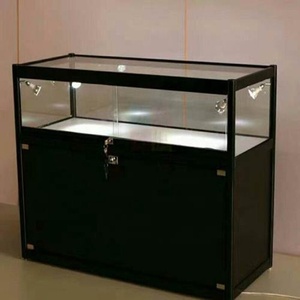 <span class=keywords><strong>Vitrine</strong></span> à bijoux en aluminium <span class=keywords><strong>noir</strong></span>, armoire de présentation verrouillable en <span class=keywords><strong>bois</strong></span>, profilé en aluminium pour table - Product Image 4