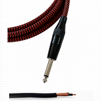 Câble audio professionnel OEM CH-G016 TS pour guitare, mâle-mâle, blindé en spirale, gaine en PVC, conducteur en cuivre sans oxygène, câble en tweed