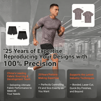 Ensemble de survêtement de sport pour hommes avec logo personnalisé, t-shirt et short à séchage rapide pour la course à pied, l'entraînement en salle de sport, les marques d'activewear