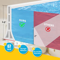 Barrera de Silicona TPE Flexible y Suave para Contención de Agua, Fácil de Instalar, para Ducha y Baño, Protector Adhesivo