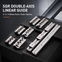 Rail de guidage linéaire double axe haute précision SGR20N, curseur à rouleaux SGB20N, 3/4/5 roues en option, avec ou sans verrouillage pour CNC