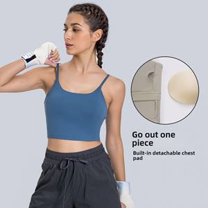 가슴 패드가있는 여성의 새로운 원활한 요가 탑 스포츠 브라 얇은 스트랩 아름다운 등 피트니스 조끼 요가 스포츠 브라 - Product Image 5