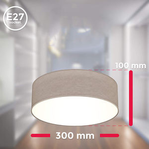 Iralan — <span class=keywords><strong>plafonnier</strong></span> rond intérieur en tissu, <span class=keywords><strong>sans</strong></span> lampe, abat-jour en textile, E27, max. 25w - Product Image 3