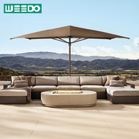 Ensemble de canapés d'extérieur en alliage d'aluminium pour resort, avec coussins imperméables, mobilier de jardin en métal pour villa, ensemble de mobilier de patio pour hôtel