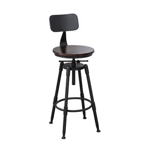 등받이가있는 아메리칸 스타일 산업 높이 조절 가능한 철 회전 카운터 바 의자 - Product Image 3