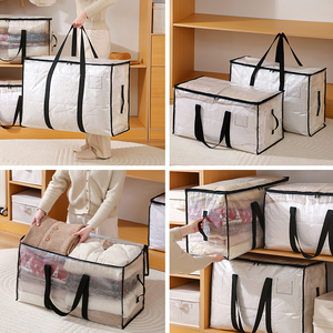 Очень большие прозрачные ПВХ-мешки для хранения одежды и постельного белья, складные, пыленепроницаемые, оптовые поставки, OEM, ODM - Product Image 5