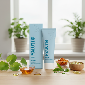 Crème pour le visage Hyalutto, Centella Asiatica, huile d'argousier, collagène, acide hyaluronique, huile d'arbre à thé, vitamine E, hydratante, apaisante - Product Image 3
