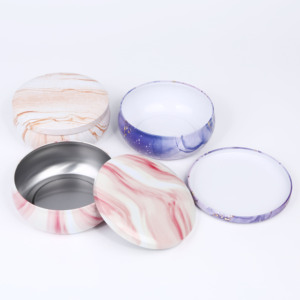 Sang Trọng Rỗng Kim Loại Nến Jar Với Đá Cẩm Thạch Mô Hình Mịn Thơm Sáp Đậu Nành Làm Lưu Trữ <span class=keywords><strong>Tin</strong></span> Có Thể <span class=keywords><strong>Container</strong></span> Cho Món Quà Hương Thơm - Product Image 4