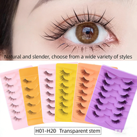 Nouvelles faux cils demi-œil effet œil de chat, tige transparente style renard, style moyen-oriental et européen