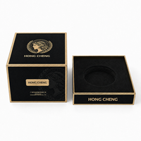 Boîte d'emballage cosmétique de luxe personnalisée en noir, or et argent avec couvercle et base, flocage, gaufrage UV, EVA, pour crème visage et soins de la peau