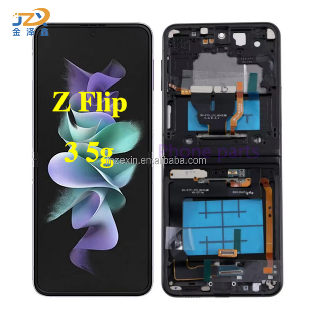 1:1 with Frame AMOLED for Samsung Z Flip 3 5g LCD Display Touch Screen Digitizer Assembly for Samsung Z Flip 3 5g F711 Display