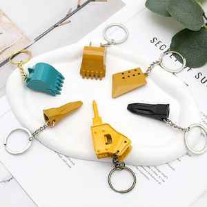 <span class=keywords><strong>Porte</strong></span>-clés mousqueton en alliage de zinc, personnalisé avec logo, UV, vintage, 3D, motif pelle excavatrice (dents de godet), jaune, léger - Product Image 3