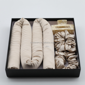 Sin calor 100% Mulberry 22mm banda de pelo de seda rizador de seda rodillo de pelo cinta sin calor juego de rizos de pelo con Scrunchies - Product Image 1