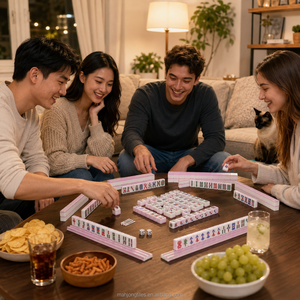 Ensemble <span class=keywords><strong>de</strong></span> Mahjong Américain Premium 166 Tuiles en Mélamine avec Supports et Poussoirs Tout-en-un pour Adultes Soirée <span class=keywords><strong>de</strong></span> Jeu en Famille Vente en Gros - Product Image 6