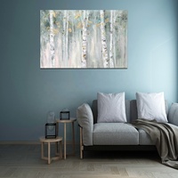 Art mural abstrait de la forêt, peinture sur toile texturée verte, tableau décoratif moderne pour salon, chambre à coucher