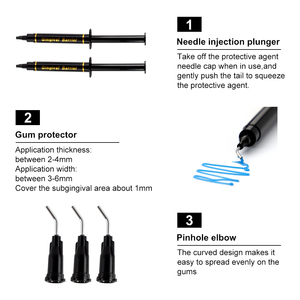 Dental 2,5 ml Gel para blanquear los dientes <span class=keywords><strong>Barrera</strong></span> <span class=keywords><strong>gingival</strong></span> Protector <span class=keywords><strong>de</strong></span> encías curado con luz Gel <span class=keywords><strong>Jeringa</strong></span> - Product Image 6