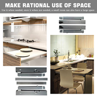 Glissières télescopiques en aluminium robustes pour table extensible, quincaillerie de mobilier pour table à manger