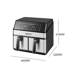 Friteuse à air électrique Haley, grande taille, double tiroir, feuille de mémo magnétique carrée <span class=keywords><strong>pour</strong></span> la maison, friteuse à air <span class=keywords><strong>pour</strong></span> voiture, chips, tableau des temps inclus - Product Image 6