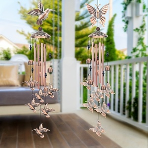 Colibrì fatto a mano grande carillon di vento commemorativo per interni esterni da giardino ornamenti per feste estive decorazione della parete anteriore cortile - Product Image 6