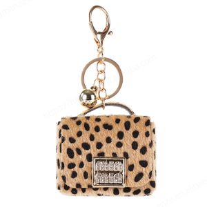 Llavero de Bolso Mini de PU con Estampado de Leopardo Colorido al por Mayor, Adorable Artículo Decorativo Cuadrado - Product Image 4