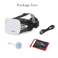 Lunettes VR JJPRO F01 avec transmission en temps réel 5.8G, mini-drone FPV, casque de réalité virtuelle, bande complète 640x480 WVGA, matériau PVC, pour hélicoptère