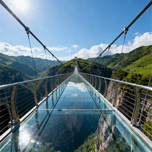Verre feuilleté pour bâtiments commerciaux en haute altitude, pour terrasses d'observation, salons panoramiques et passerelles surélevées - Product Image 1