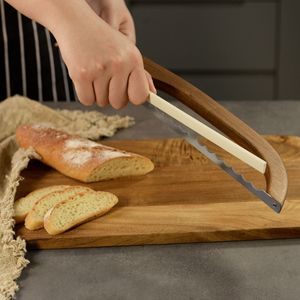 <span class=keywords><strong>Cuchillo</strong></span> de pan serrado profesional de madera con mango curvo, diseño ambidiestro, <span class=keywords><strong>cuchillo</strong></span> de pan de acero inoxidable para pan de masa madre - Product Image 4