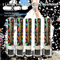 Canon à Confettis Biodégradables en Papier XPJBKC, Grand Ensemble de 5 Lanceurs de Confettis Multicolores pour Mariages, Baby Showers et Fêtes