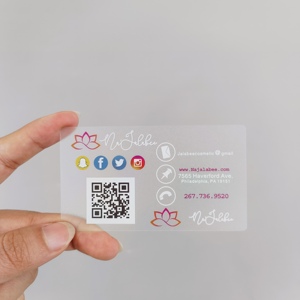 Prix compétitif haute qualité style mixte designs personnalisés PVC transparent carte de visite brossé carte de visite or - Product Image 3