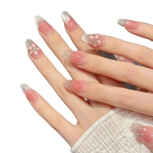 Uñas Postizas de Acrílico 3D <span class=keywords><strong>con</strong></span> <span class=keywords><strong>Diseño</strong></span> de Flor de Hielo, Color Rosa Pálido <span class=keywords><strong>Transparente</strong></span>, <span class=keywords><strong>Manicura</strong></span> de Verano - Product Image 4