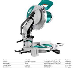 <span class=keywords><strong>Scie</strong></span> à <span class=keywords><strong>onglet</strong></span> électrique coulissante 1800W neuve pour table d'atelier, <span class=keywords><strong>scie</strong></span> de précision pour la coupe du bois, idéale pour la menuiserie et la fabrication de meubles - Product Image 3