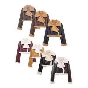 <span class=keywords><strong>LEA</strong></span> 2025 Otoño Invierno ropa de mujer abrigo de <span class=keywords><strong>lana</strong></span> impermeable sólido chaqueta de piel de oveja suelta - Product Image 2