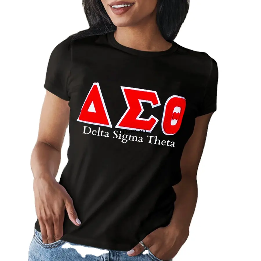 New Delta LOGO T-Shirt con stampa girocollo Maglietta a maniche corte Abbigliamento Simbolo Greca O-Collo delle Donne Della Camicia