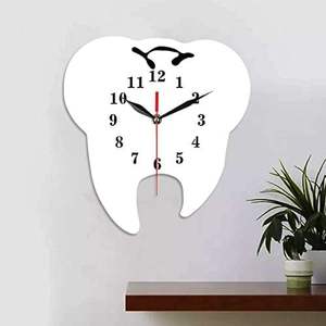 Jam dinding akrilik bentuk gigi, stiker dinding cermin kreatif akrilik 3D untuk dekorasi rumah - Product Image 2