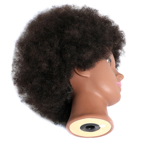 Cabeza de Maniquí Afro Profesional con Cabello 100% Humano para Prácticas de Trenzado, Muñeca de Cosmetología Afroamericana para Peluqueros - Product Image 6