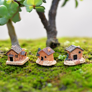 3 stili piccola casa in resina, modello di Cottage in paglia, miniature da giardino fatato, decorazioni per terrari fai da te, accessori per paesaggi in muschio - Product Image 5