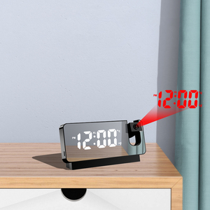 Horloges multifonctionnelles, affichage numérique miroir LED, réveil <span class=keywords><strong>avec</strong></span> capteur de lumière, réveil LED <span class=keywords><strong>avec</strong></span> projection - Product Image 5