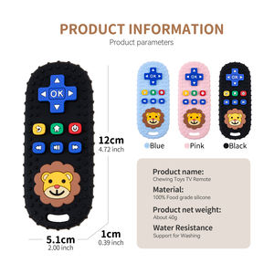 Adorable lion sur un hochet en silicone télécommandé - Meilleur jouet <span class=keywords><strong>de</strong></span> <span class=keywords><strong>dentition</strong></span> pour bébés, favorise la mastication apaisante et est facile à tenir - Product Image 1