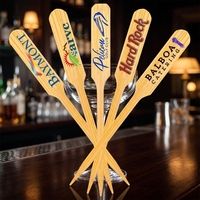 JIAHUI Houten Paddle Spiesjes met Aangepast Logo, Wegwerp Cocktailprikkers in Bamboe Stijl voor Feesten en Catering